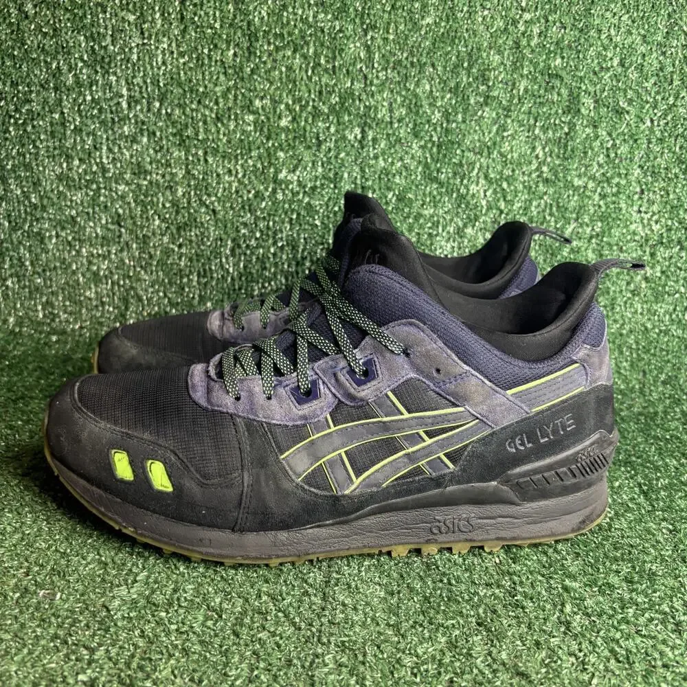 Asics Gel-Lyte MT Sneakers Suede Synthetic Black Navy Shoes Men Size‎ 12